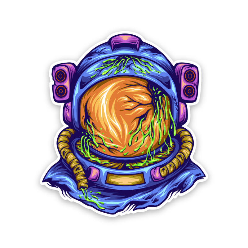 Alien Space Helmet Sticker