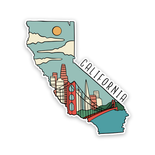California State Shaped Sticker
