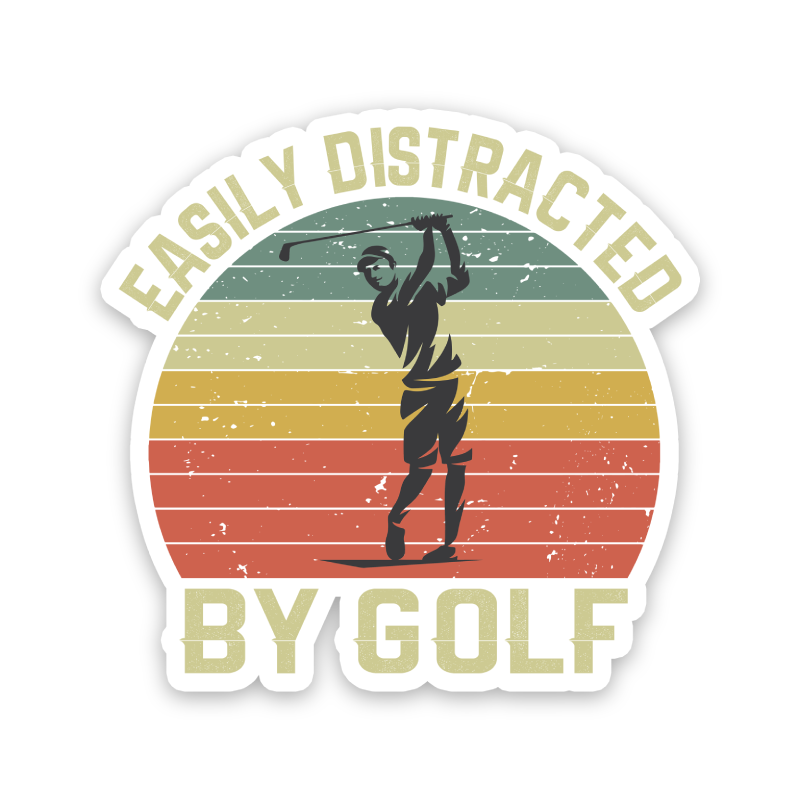 Easily Distracted By Golf Sticker