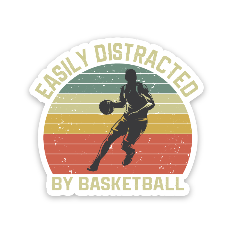 Easily Distracted By Basketball Sticker
