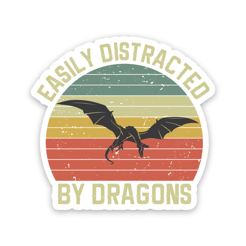 Easily Distracted By Dragons Sticker