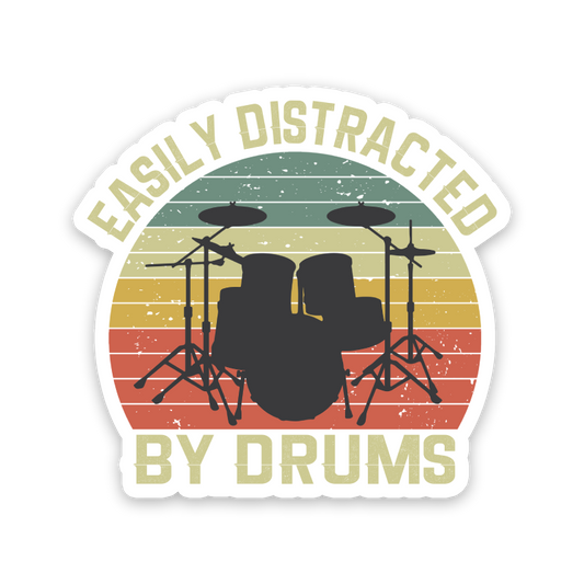 Easily Distracted By Drums Sticker