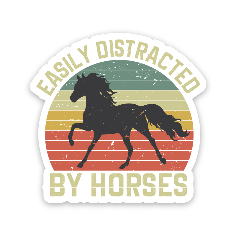 Easily Distracted By Horses Sticker