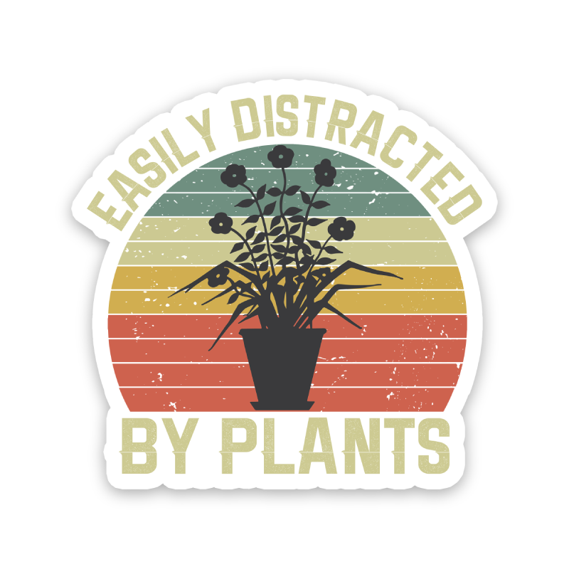 Easily Distracted By Plants Sticker