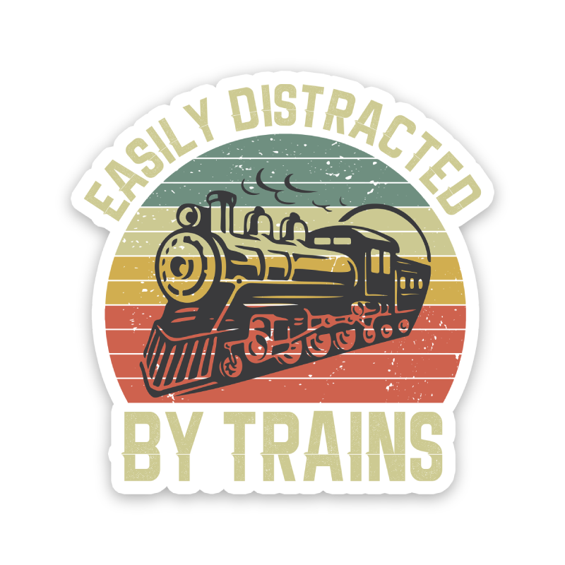 Easily Distracted By Trains Sticker