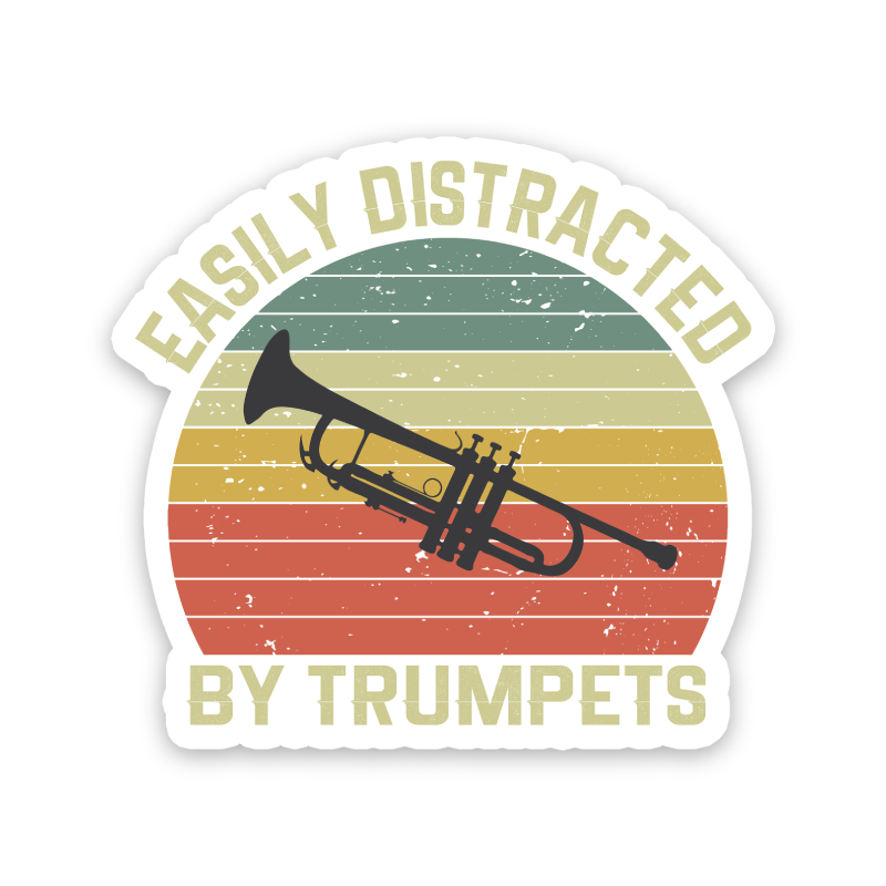Easily Distracted By Trumpets Sticker