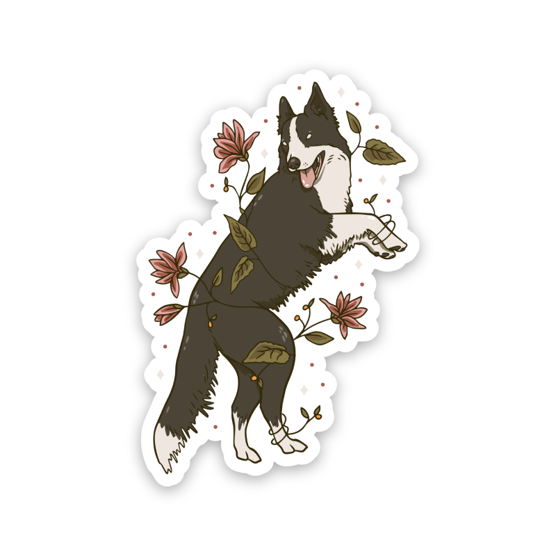 Floral Dog Sticker