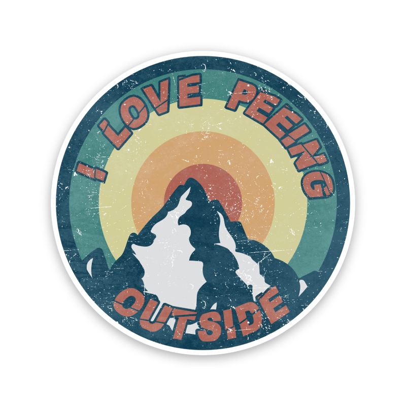I Love Peeing Outside Circle Sticker
