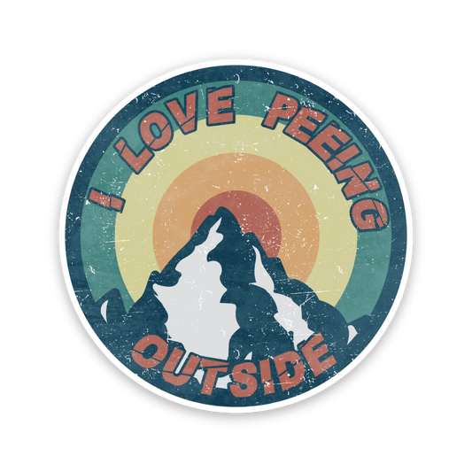 I Love Peeing Outside Circle Sticker