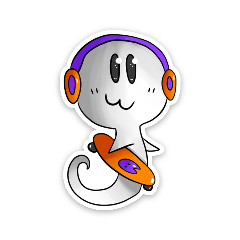 Skater Ghost Sticker