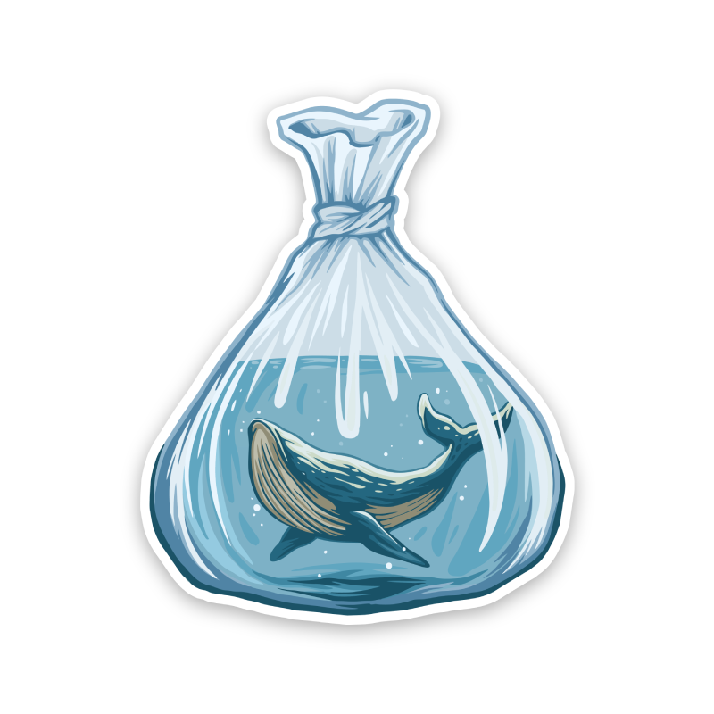 Whale In A Bag Sticker