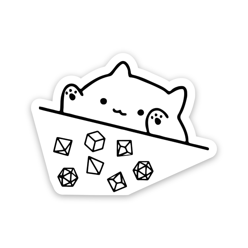 Cat Throwing Dice Sticker