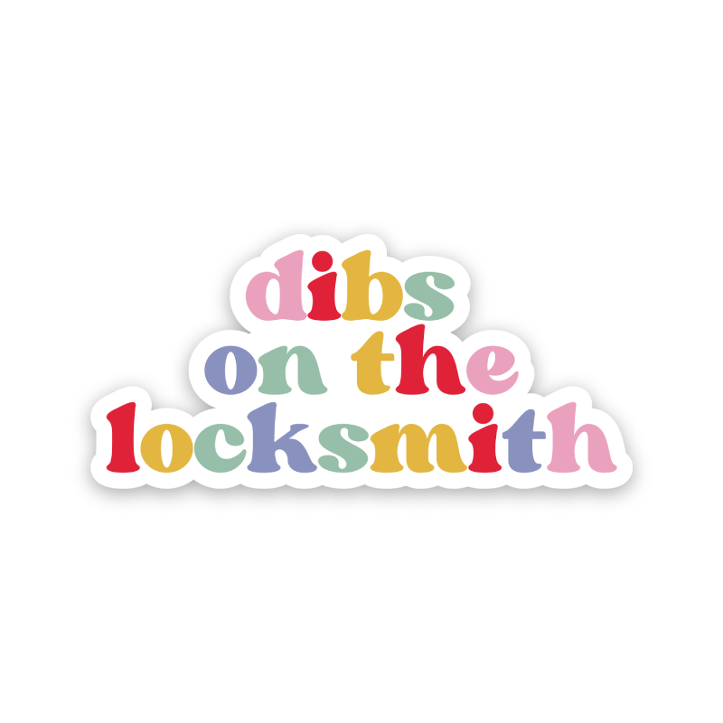 Dibs On The Locksmith Rainbow Sticker