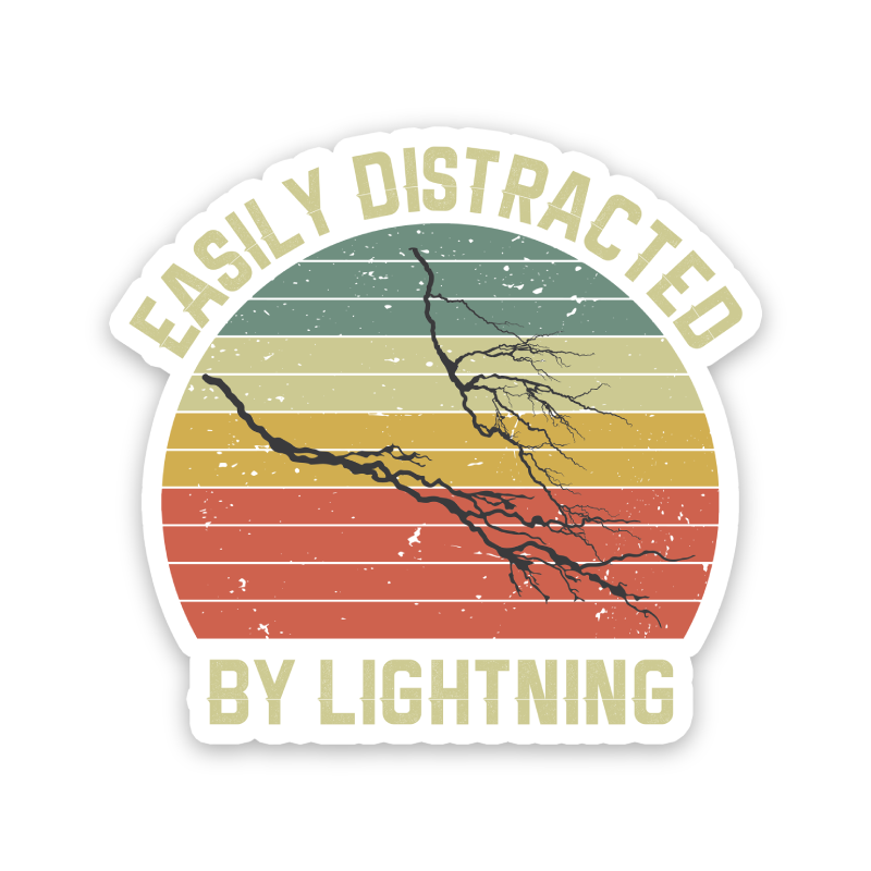 Easily Distracted By Lightning Sticker