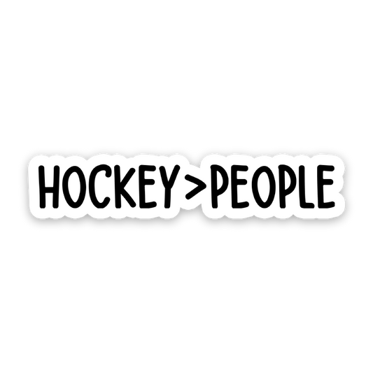 Hockey Over People Sticker