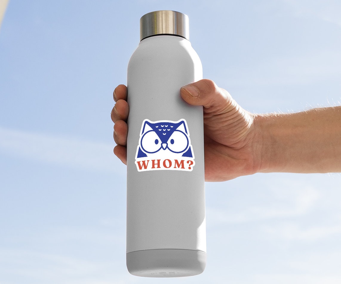 Whom Grammar Owl Sticker, Funny Grammar Sticker, English Teacher Sticker, Punctuation Sticker, Literary Sticker, Owl Sticker, Cute Sticker