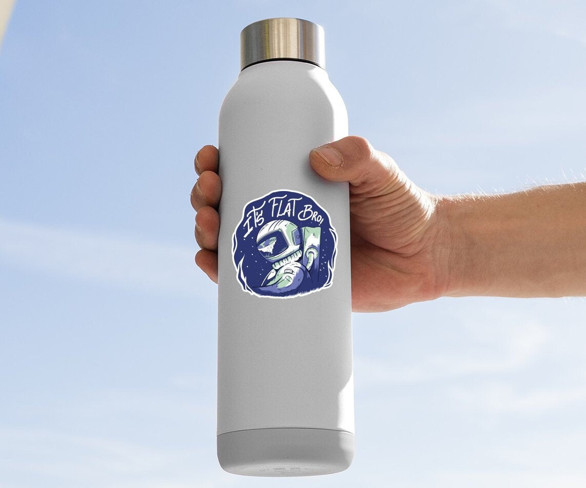 It's Flat Bro Sticker, Flat Earth Sticker, Funny Sticker, Meme Sticker, Sarcastic Sticker, Car Sticker, Water Bottle Sticker, Phone Sticker