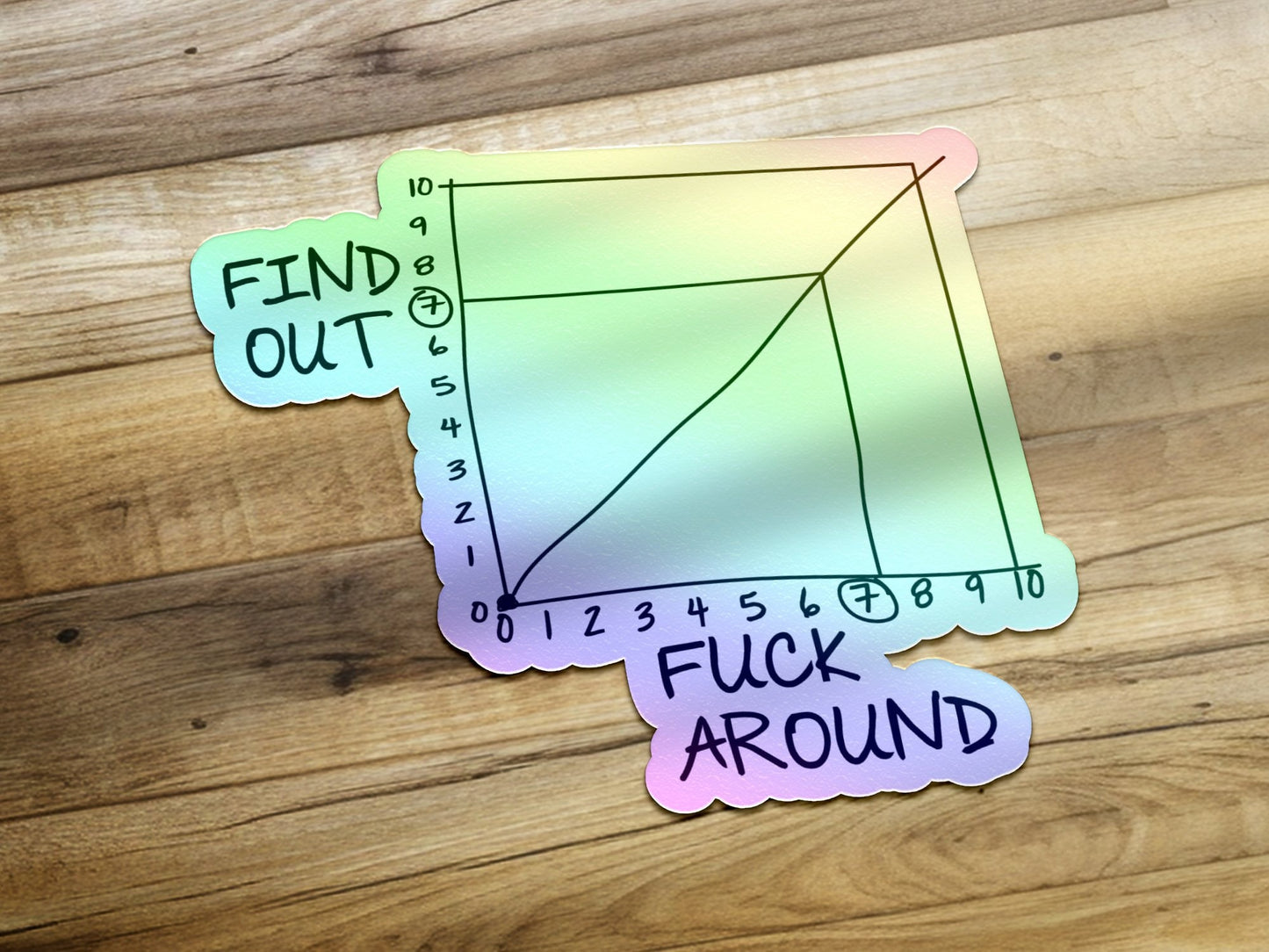 Funny Sticker, Meme Sticker, Funny Graph Sticker for Toolbox, Laptop, Water Bottle, Phone, Computer, Car, F*ck Around and Find Out Graph