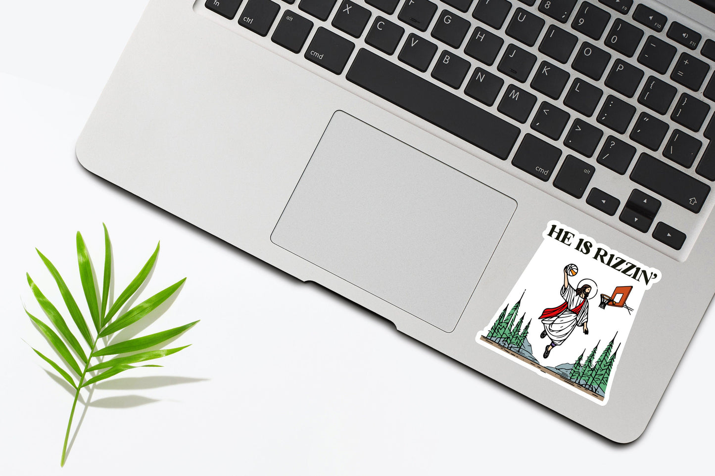 He Is Rizzin' Sticker, Funny Easter Sticker, Jesus Playing Basketball Sticker, Christian Faith Religious Sticker, Meme Sticker, He Is Risen