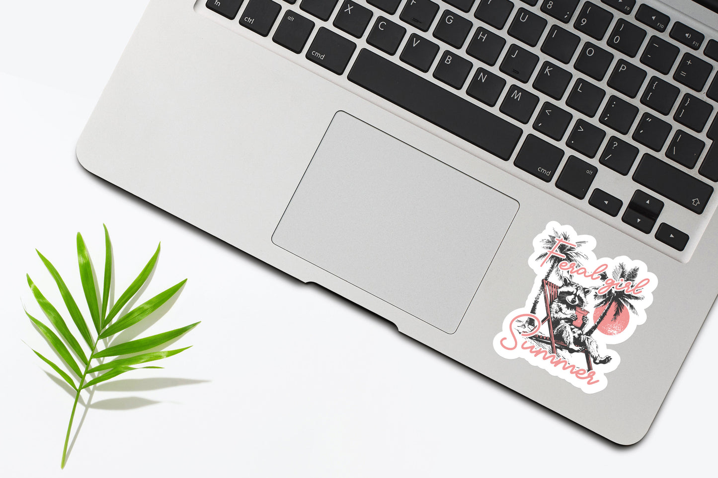 Feral Girl Summer Sticker, Funny Raccoon Sticker, Summer Sticker, Sarcastic Sticker, Girly Car Sticker, Gen Z Meme,Waterproof Vinyl Sticker