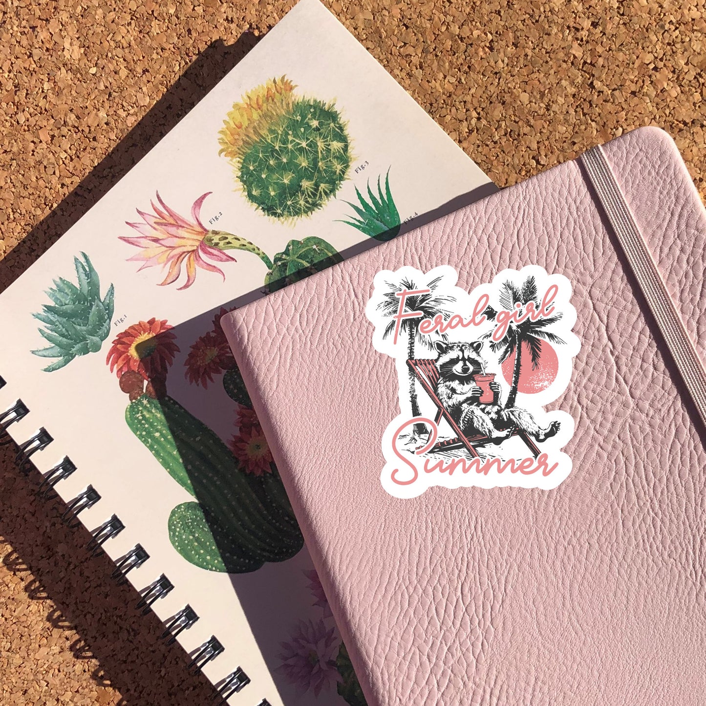 Feral Girl Summer Sticker, Funny Raccoon Sticker, Summer Sticker, Sarcastic Sticker, Girly Car Sticker, Gen Z Meme,Waterproof Vinyl Sticker