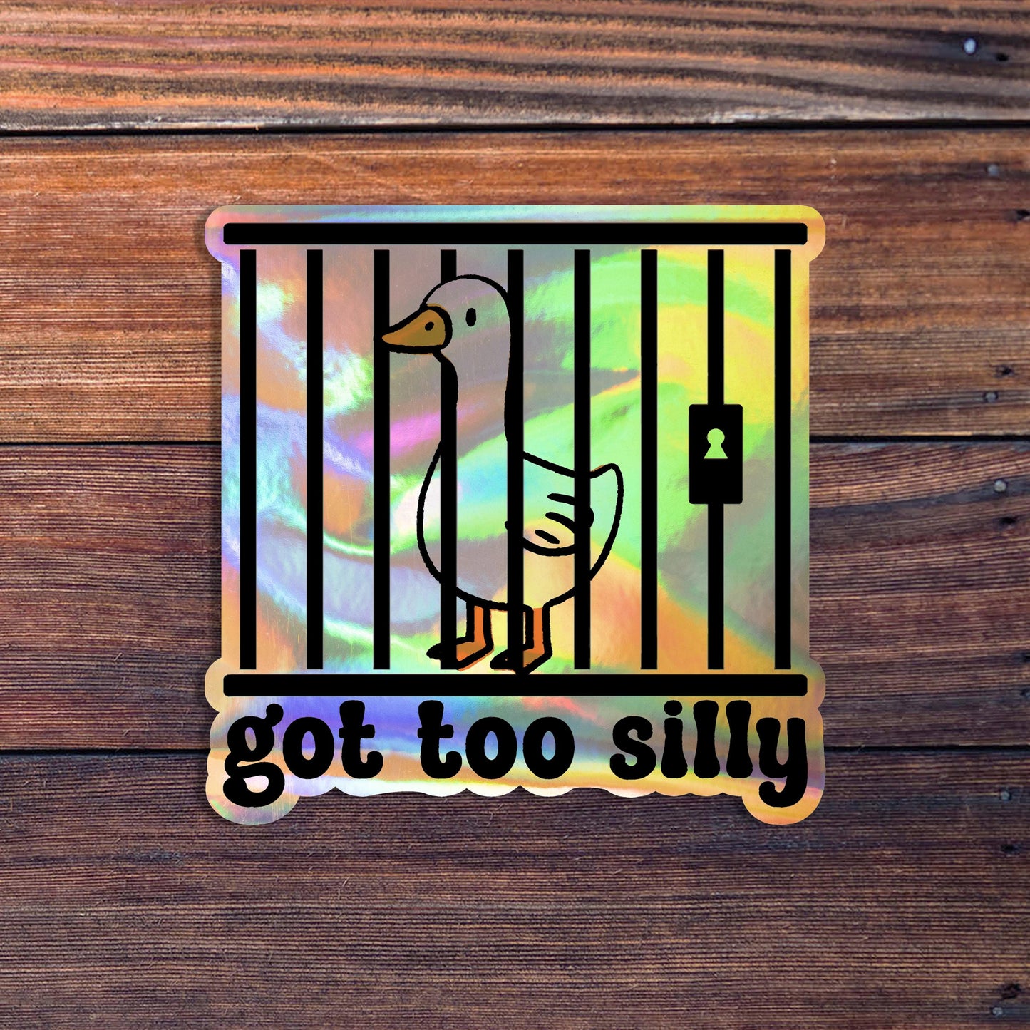 Got Too Silly Goose Sticker, Funny Jail Goose Sticker, Meme Goose Duck Sticker, Silly Goose Gift, Cute Goose Sticker