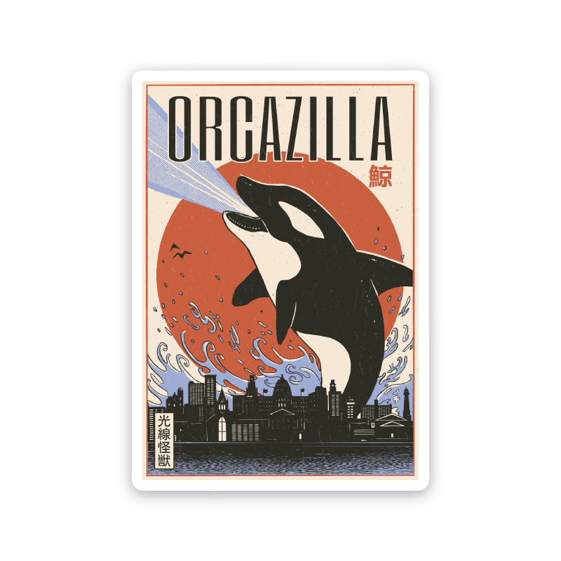 Orgazilla Orca Whale Sticker