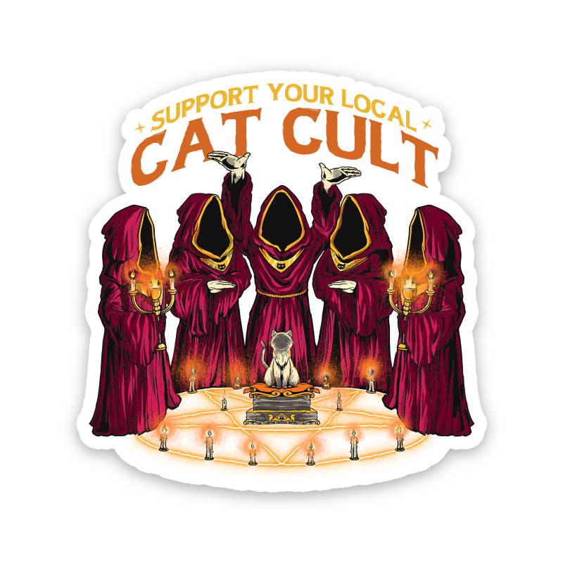 Support Your Local Cat Cult Sticker