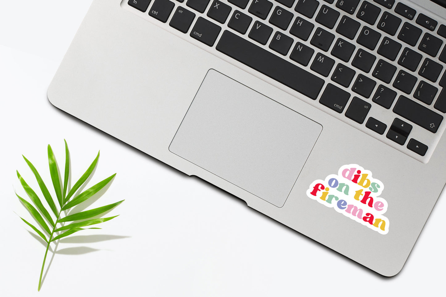 Dibs On The Fireman Rainbow Sticker