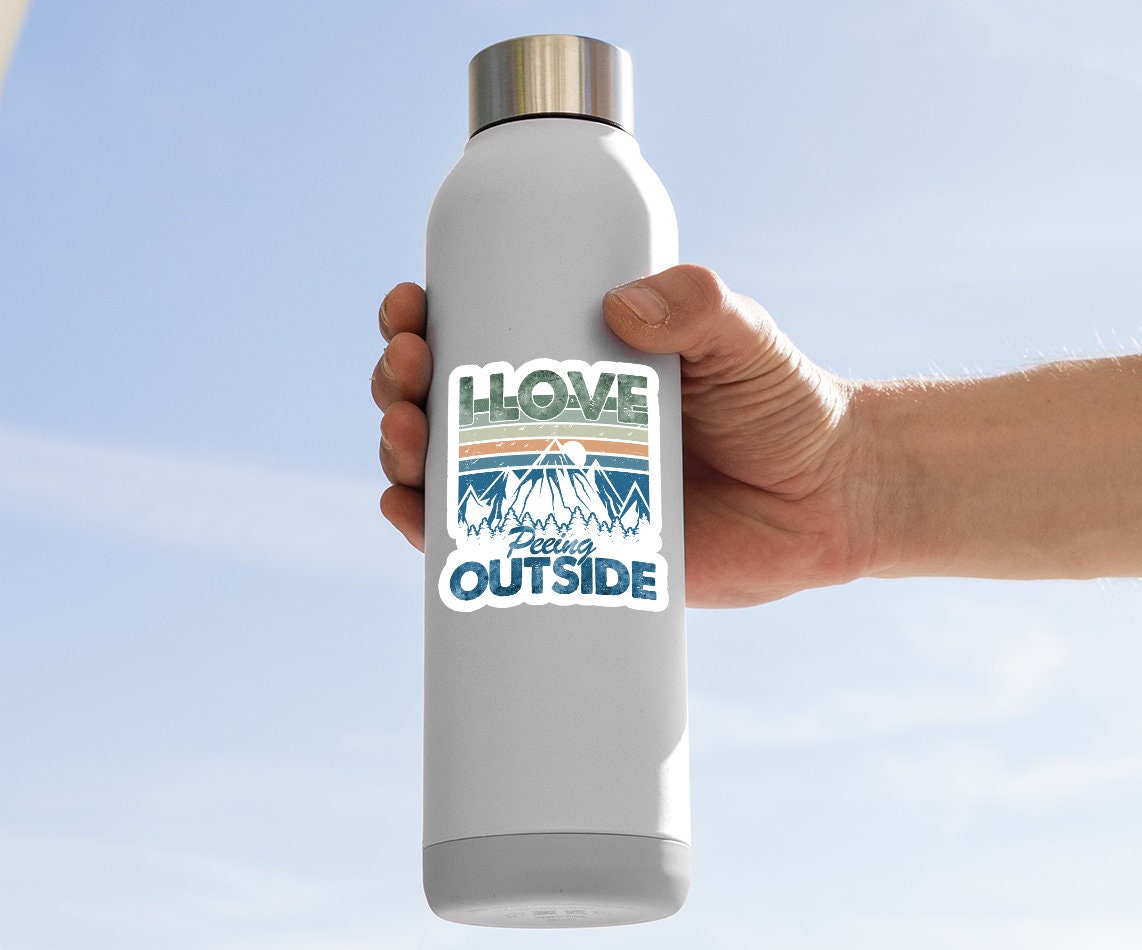 I Love Peeing Outside White Sticker