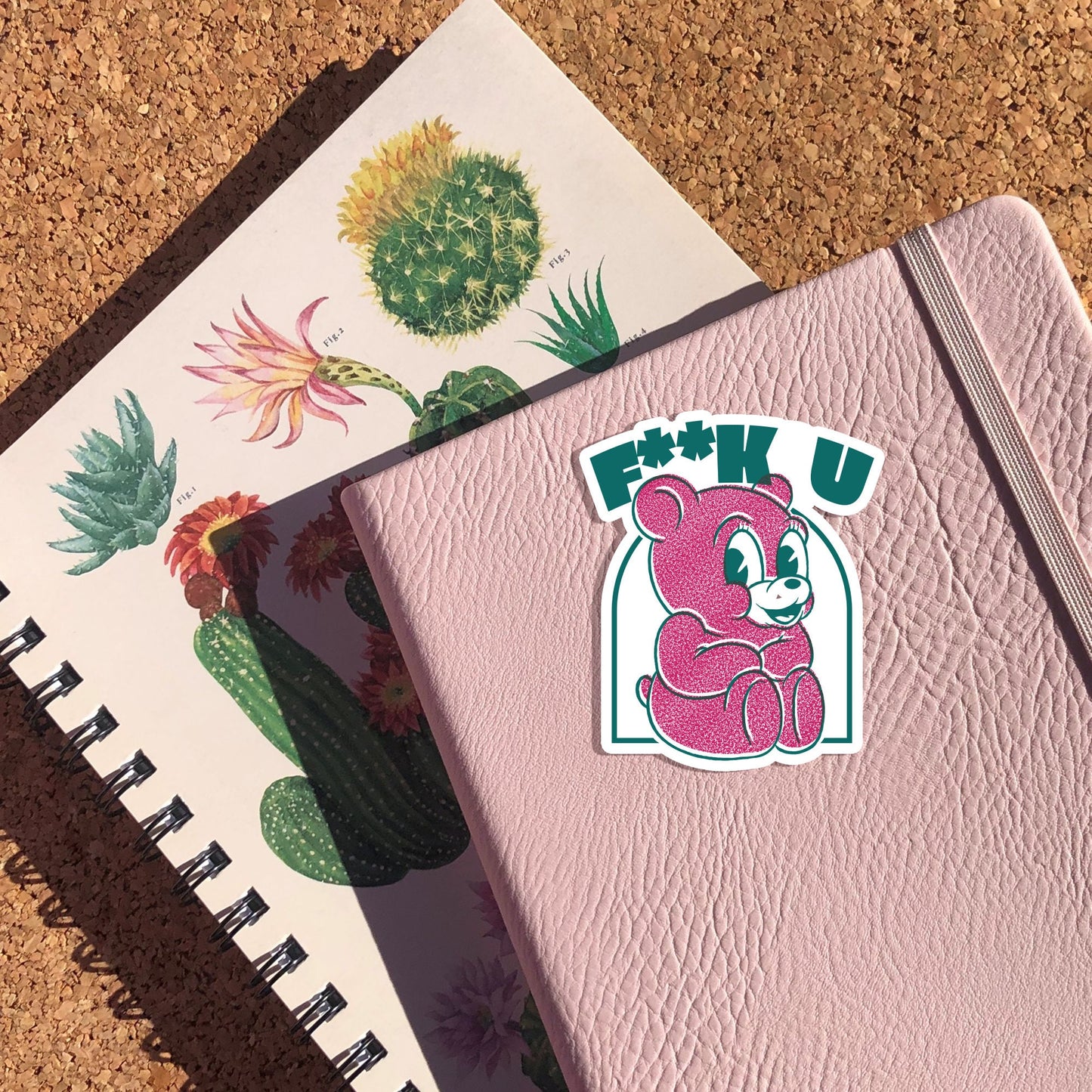 Fuck You Pink Teddy Bear Sticker