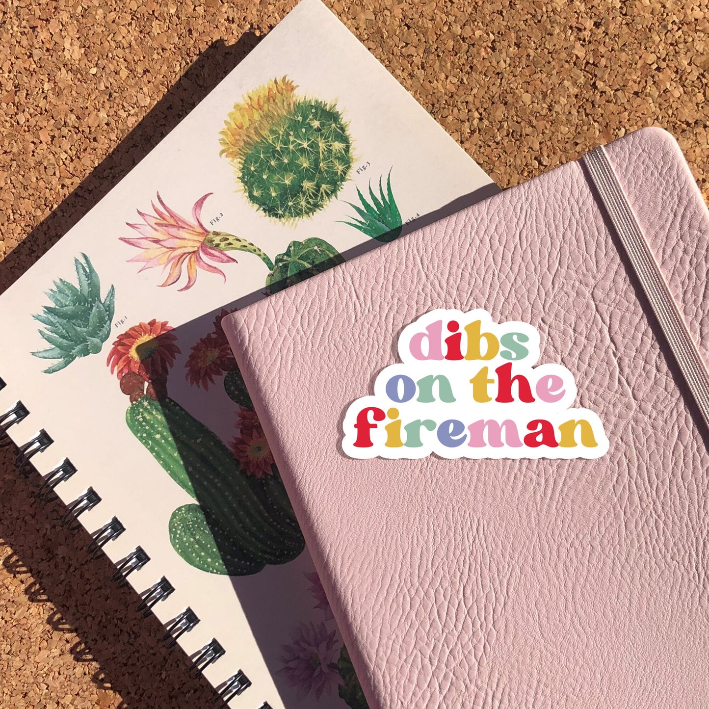 Dibs On The Fireman Rainbow Sticker