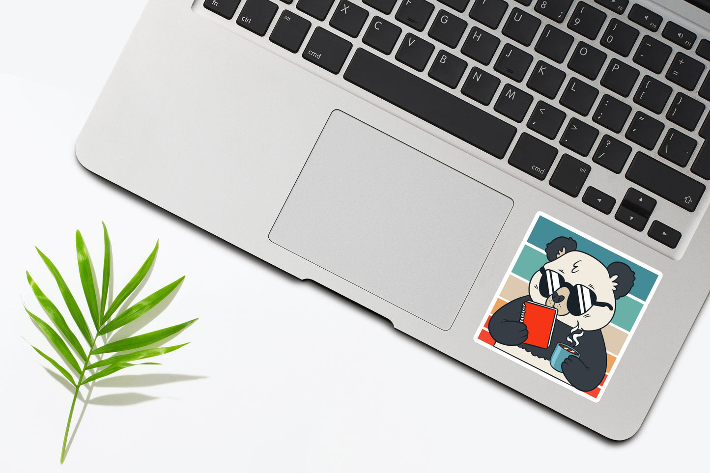 Panda Drinking Coffee Retro Sticker
