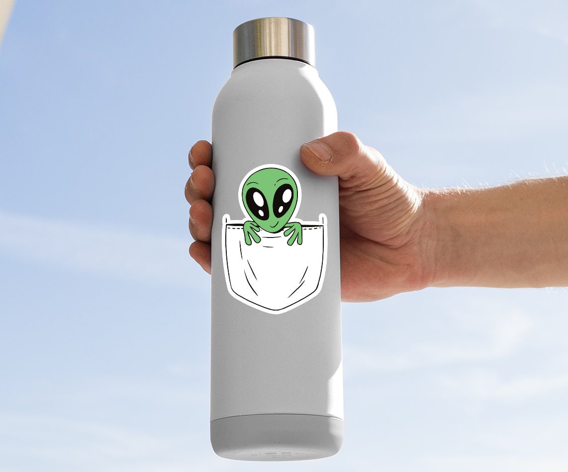 Space Alien In A Pocket Sticker