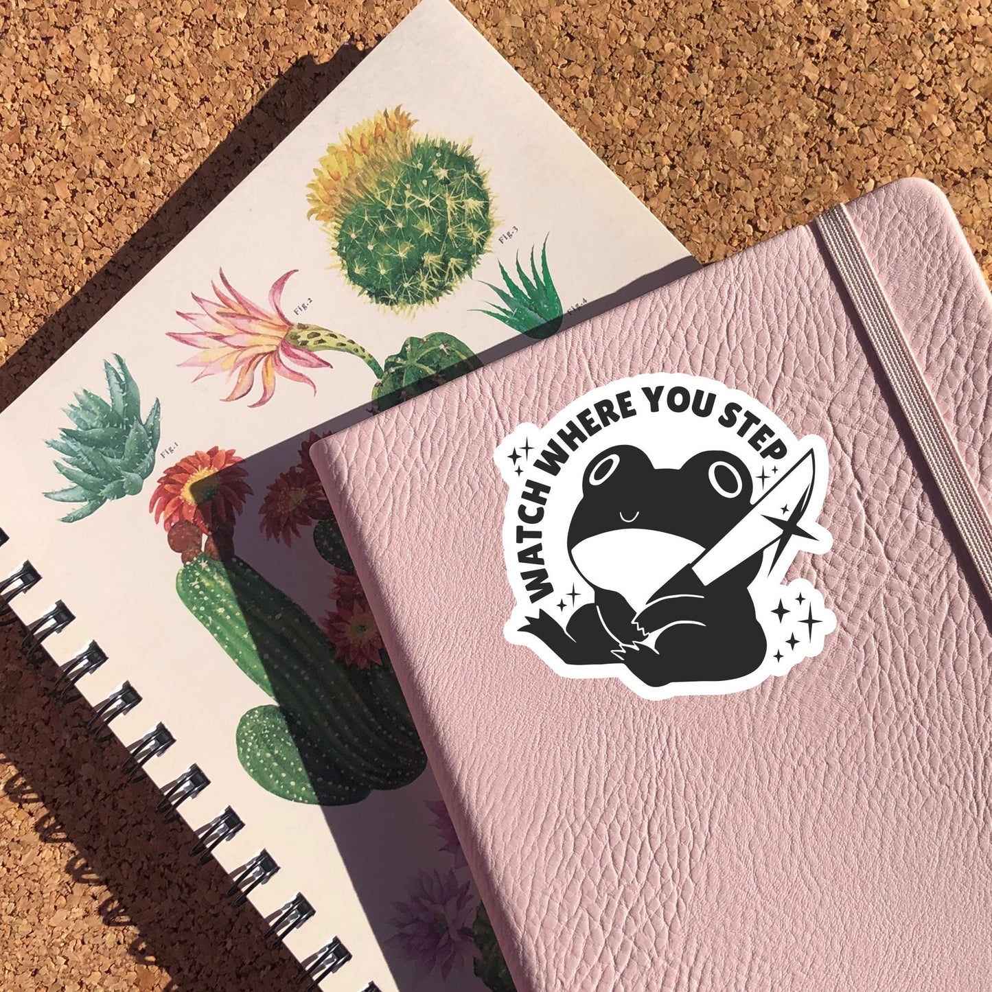 Watch Where You Step Frog Black & White Sticker