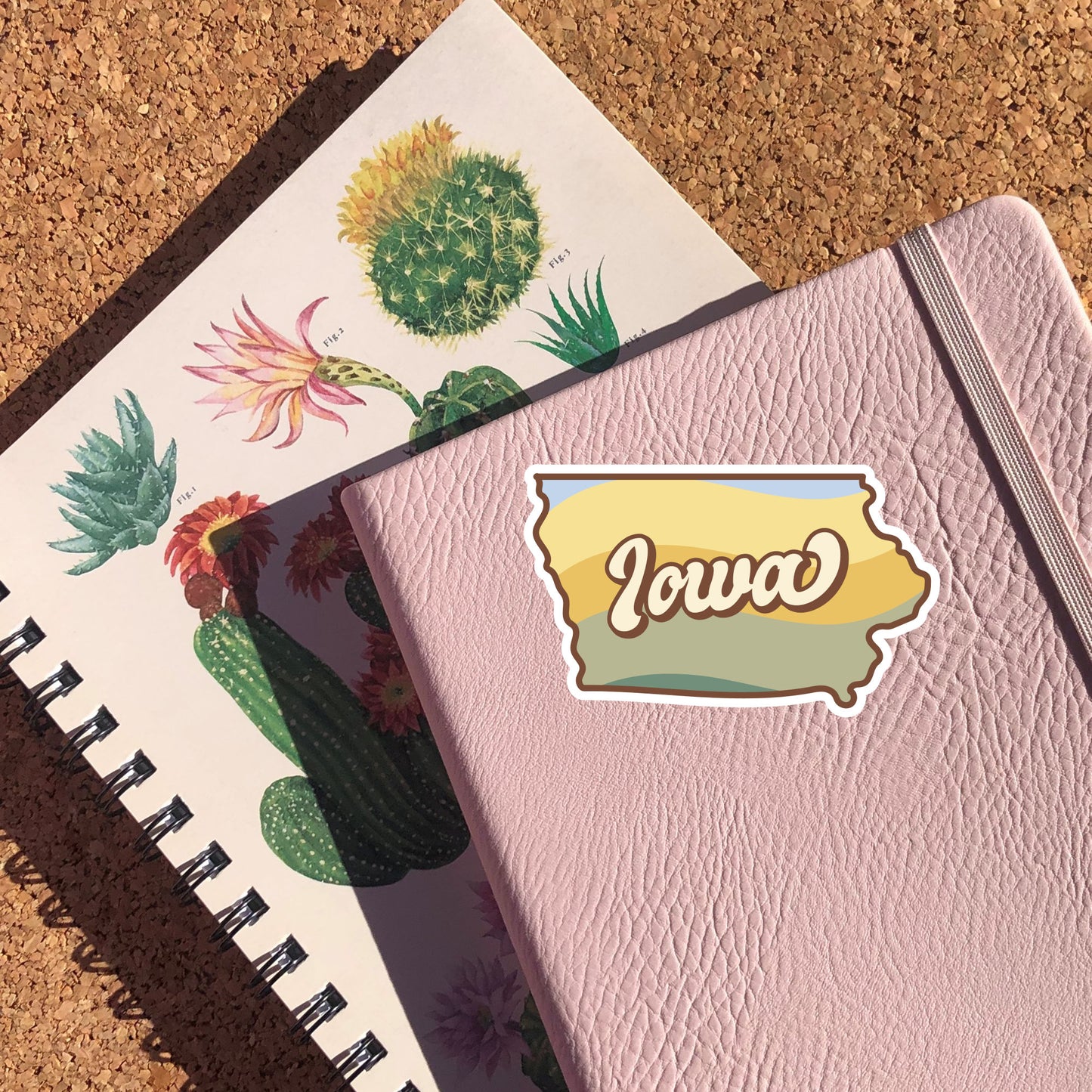 Retro Sunset Iowa Sticker