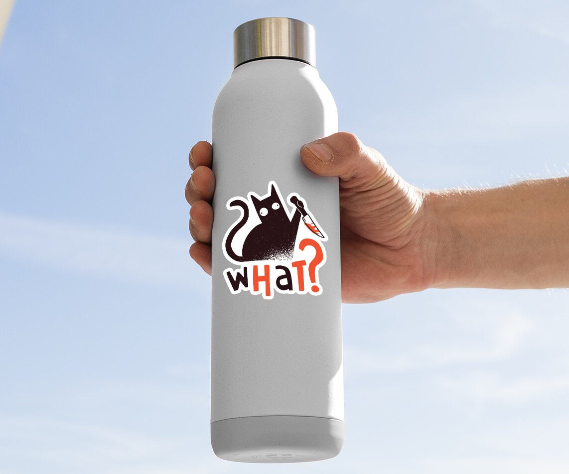 Cat Knife What? Sticker