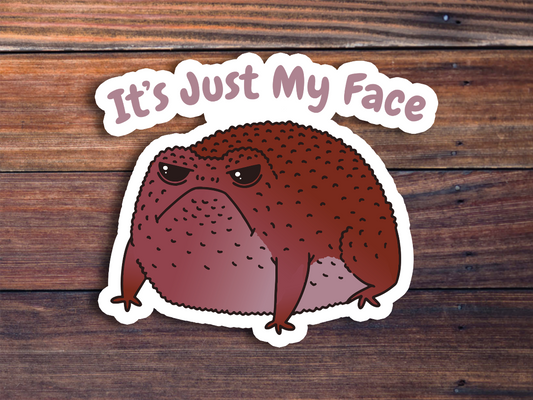 It's Just My Face Frog Sticker