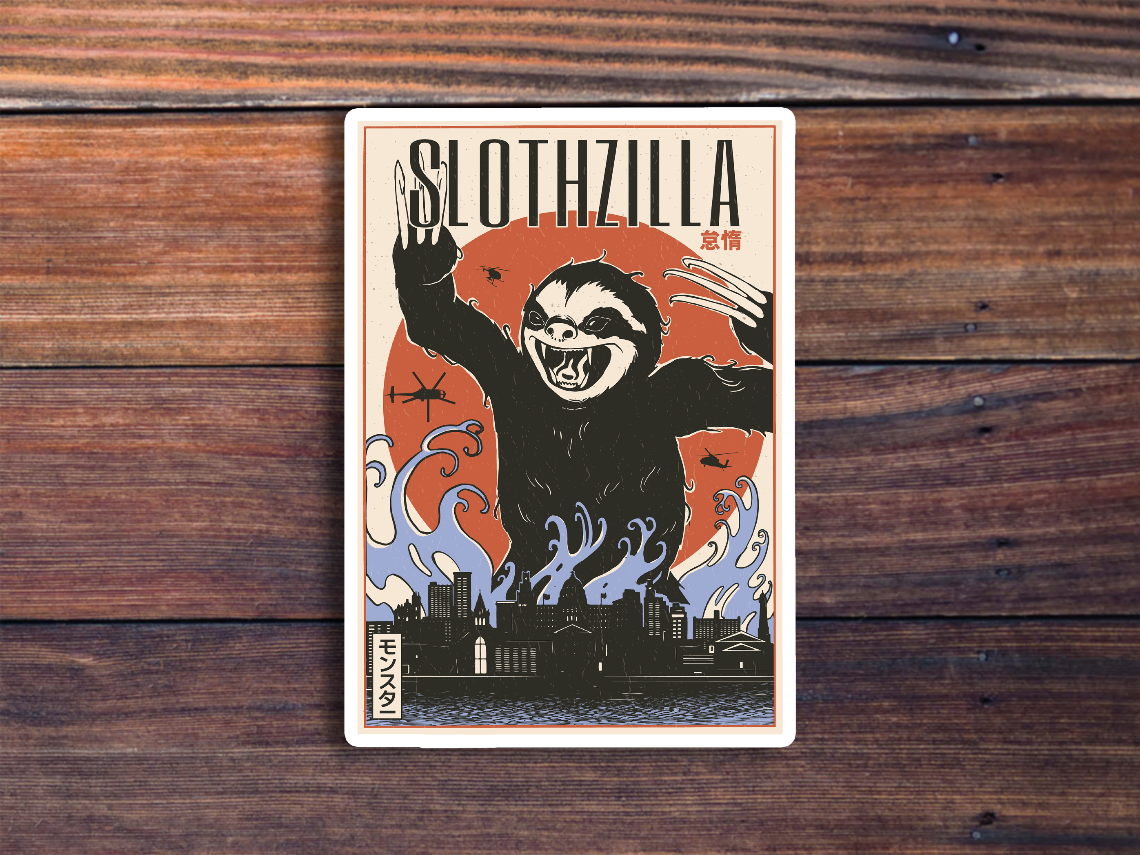 Slothzilla Sticker