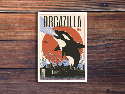 Orgazilla Orca Whale Sticker