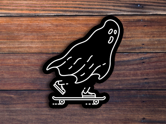 Goth Skater Ghost Sticker