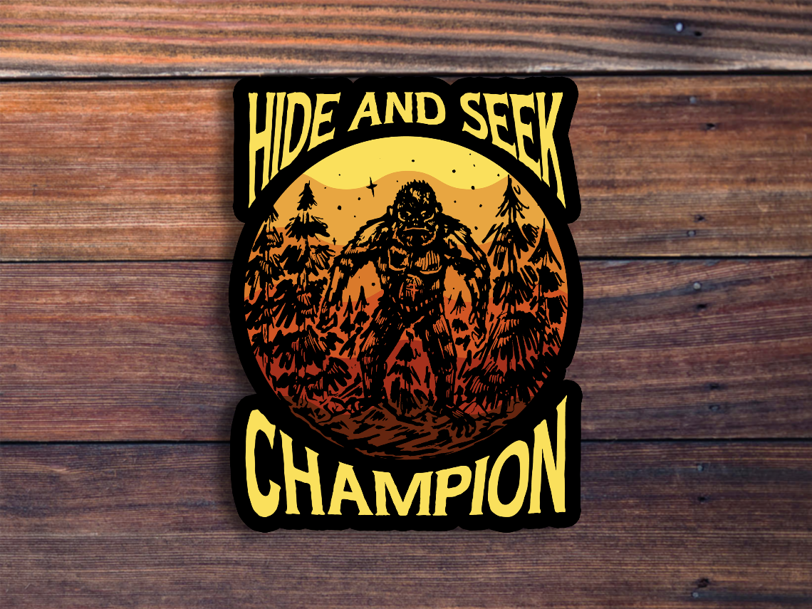 Bigfoot Hide And Seek Champion Sticker