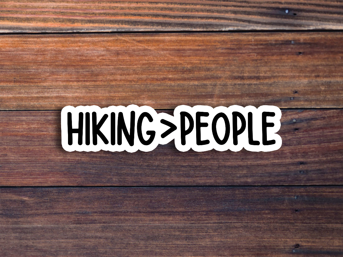 Hiking Over People Sticker