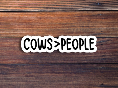 Cows Over People Sticker