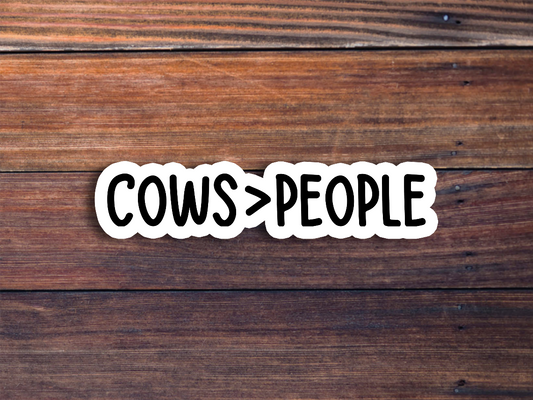 Cows Over People Sticker