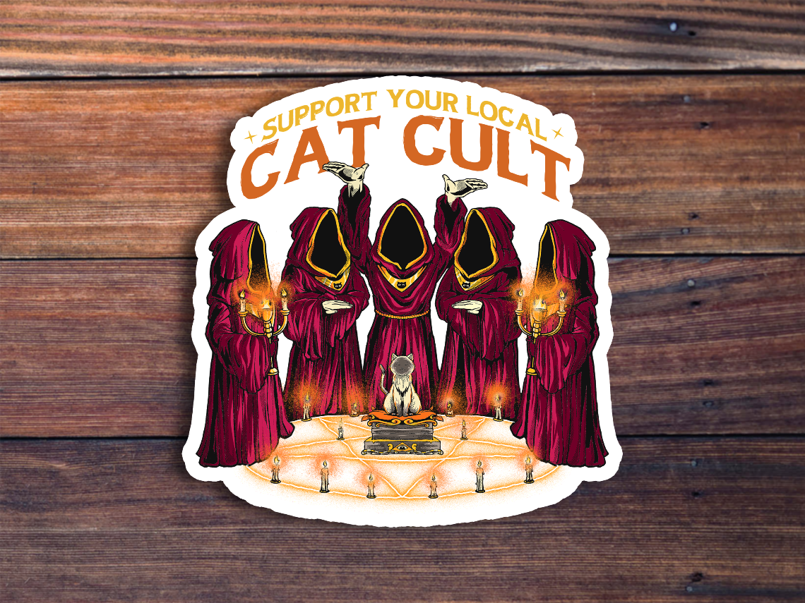 Support Your Local Cat Cult Sticker