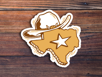 Texas Cowboy Hat Sticker