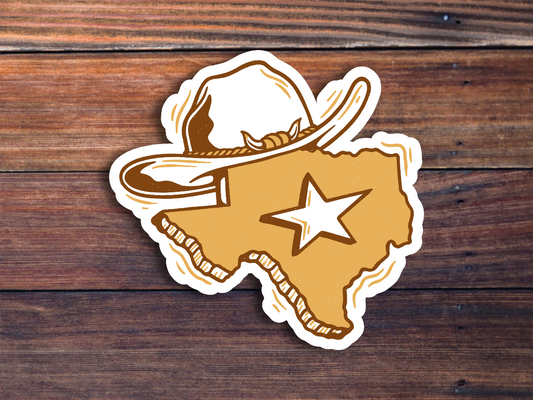 Texas Cowboy Hat Sticker
