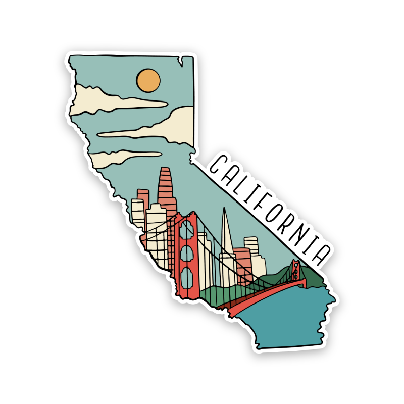 California State Shaped Sticker