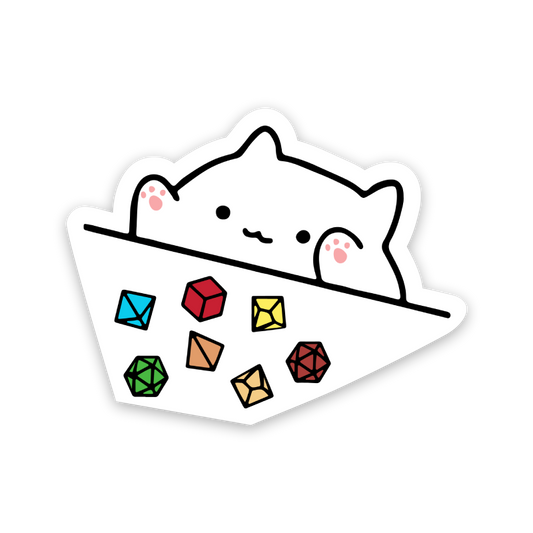 Cat Throwing Colorful Dice Sticker